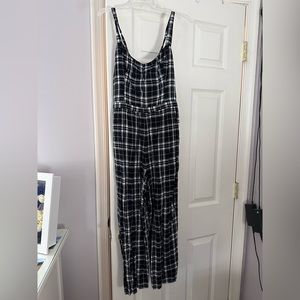 hollister plaid jumpsuit